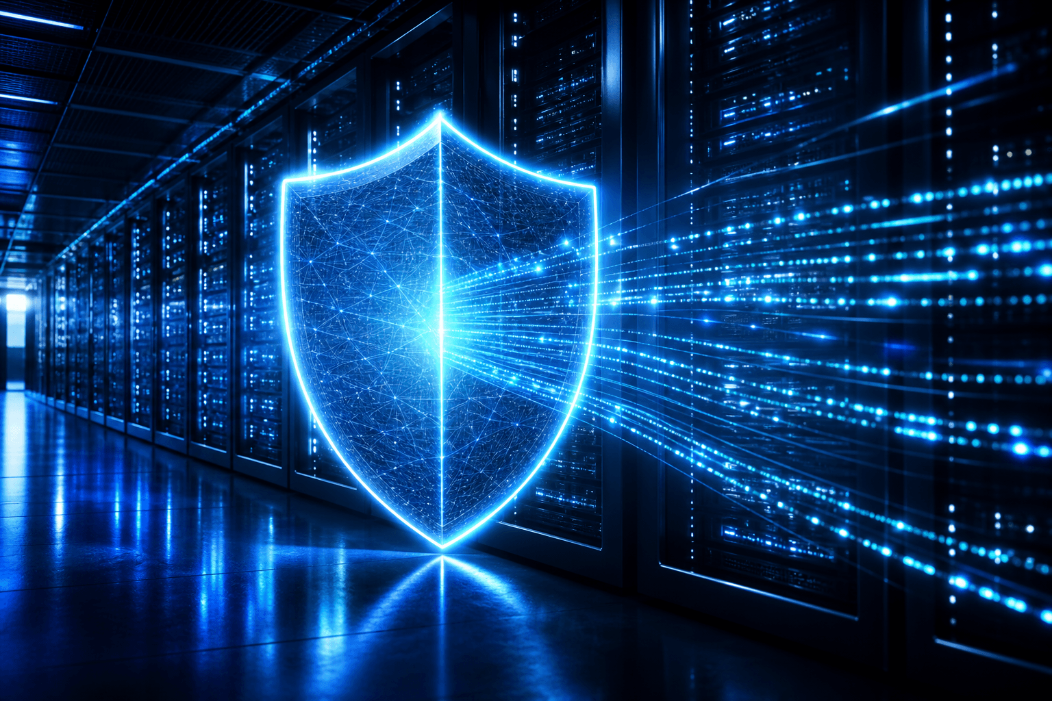 Digital shield protecting business data streams in a secure AI data center environment